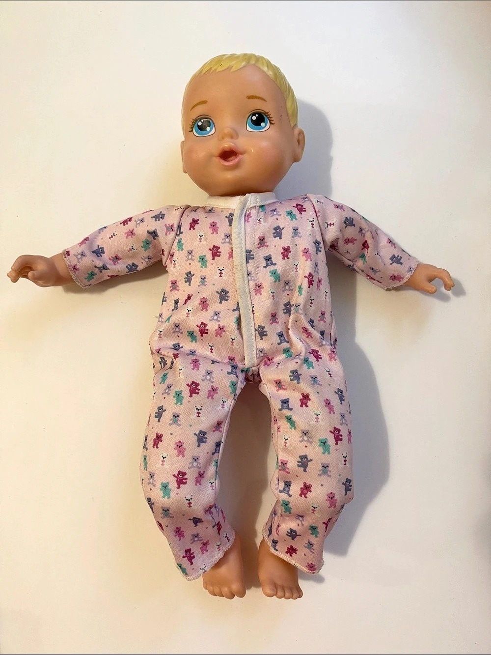 Pink & Blue Floral Baby Doll Footie